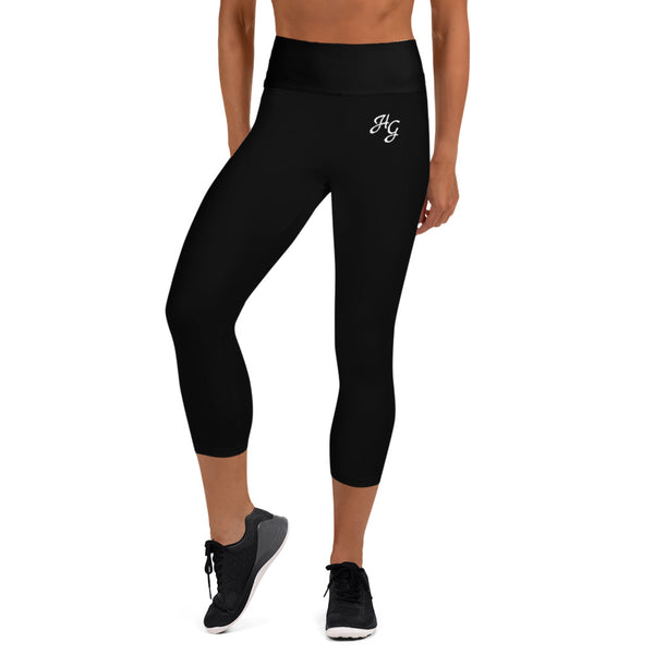 Hura Good Women's Black Leggings Logo White